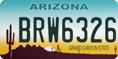 AZ license plate BRW6326