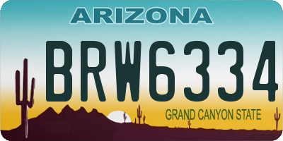 AZ license plate BRW6334