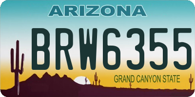 AZ license plate BRW6355