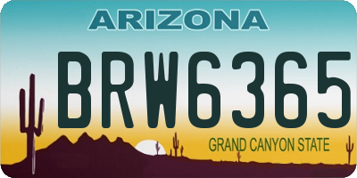 AZ license plate BRW6365