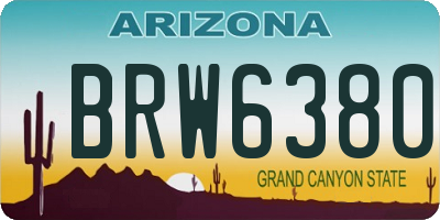 AZ license plate BRW6380