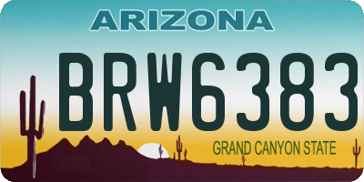 AZ license plate BRW6383