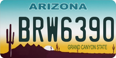 AZ license plate BRW6390