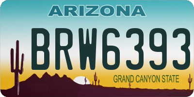 AZ license plate BRW6393