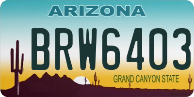 AZ license plate BRW6403