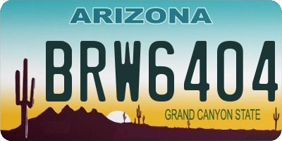 AZ license plate BRW6404
