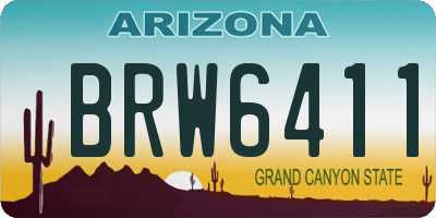 AZ license plate BRW6411