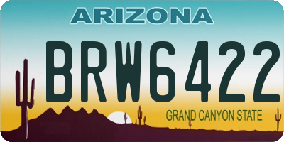 AZ license plate BRW6422