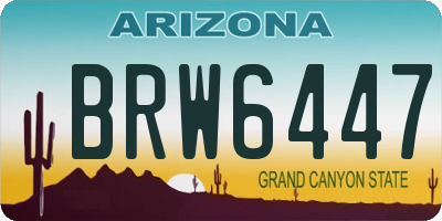 AZ license plate BRW6447