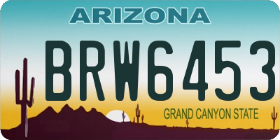 AZ license plate BRW6453