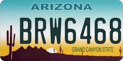 AZ license plate BRW6468