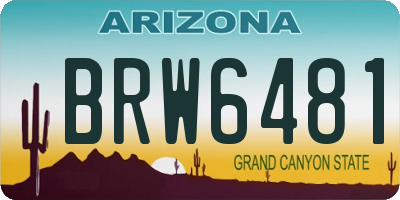 AZ license plate BRW6481