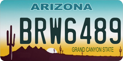 AZ license plate BRW6489