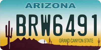 AZ license plate BRW6491