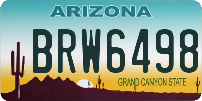 AZ license plate BRW6498