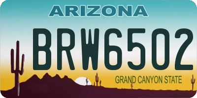 AZ license plate BRW6502