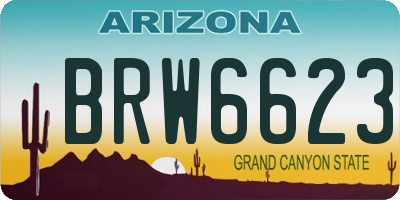 AZ license plate BRW6623