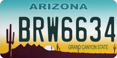 AZ license plate BRW6634