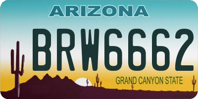 AZ license plate BRW6662