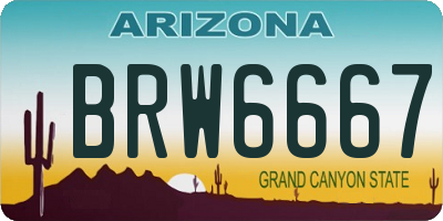 AZ license plate BRW6667