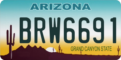 AZ license plate BRW6691