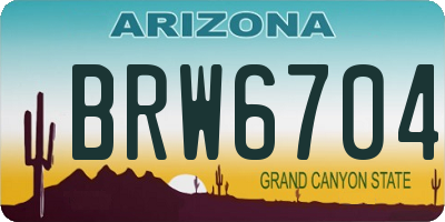 AZ license plate BRW6704