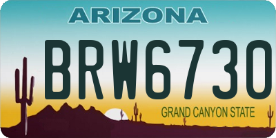 AZ license plate BRW6730