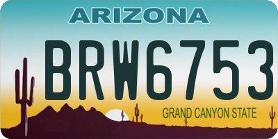 AZ license plate BRW6753