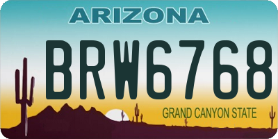AZ license plate BRW6768