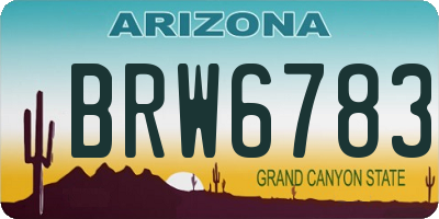 AZ license plate BRW6783