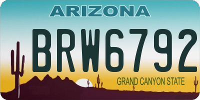 AZ license plate BRW6792