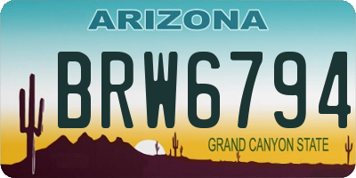 AZ license plate BRW6794