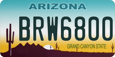 AZ license plate BRW6800