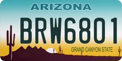 AZ license plate BRW6801