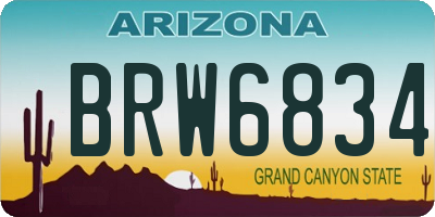 AZ license plate BRW6834