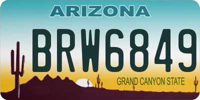 AZ license plate BRW6849