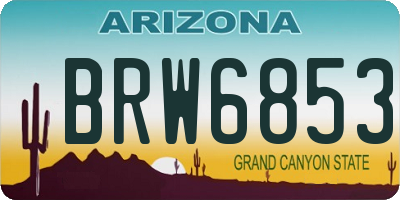 AZ license plate BRW6853