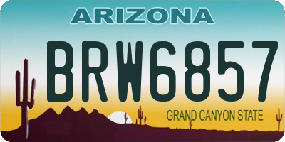 AZ license plate BRW6857