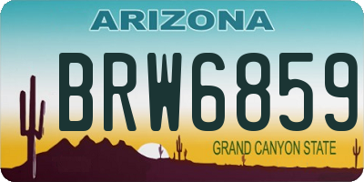 AZ license plate BRW6859