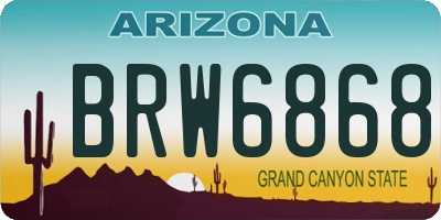 AZ license plate BRW6868
