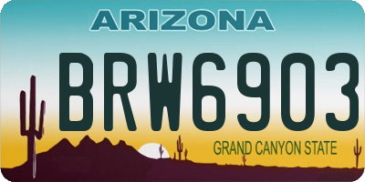 AZ license plate BRW6903