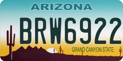 AZ license plate BRW6922