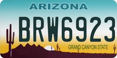 AZ license plate BRW6923