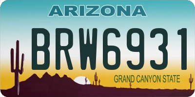 AZ license plate BRW6931