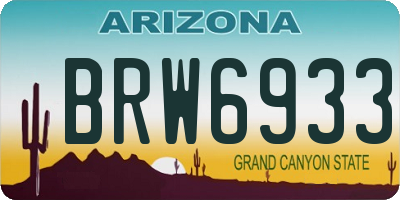 AZ license plate BRW6933