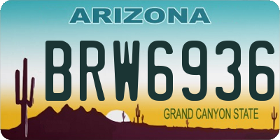 AZ license plate BRW6936