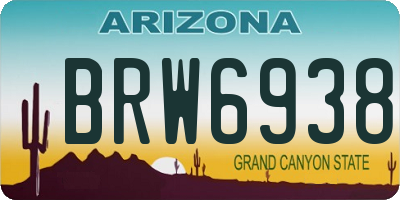 AZ license plate BRW6938