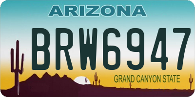 AZ license plate BRW6947