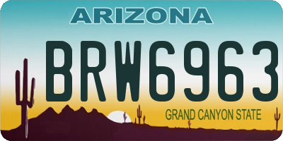 AZ license plate BRW6963