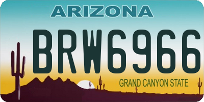 AZ license plate BRW6966